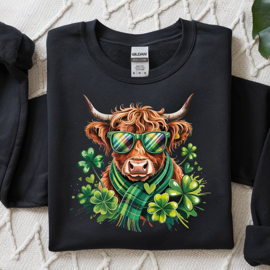 4 Leaf Clover Cow St. Patrick's Day DTF Transfer