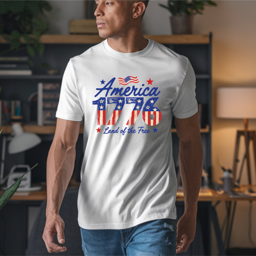 America 1776 Land Of The Free DTF Transfer