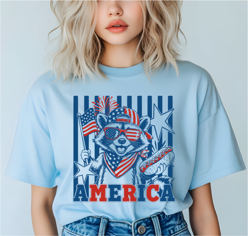 America Racoon DTF Transfer
