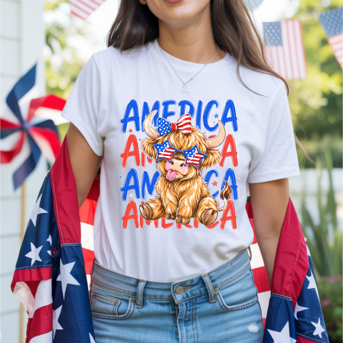 America Repeat Cow DTF Transfer