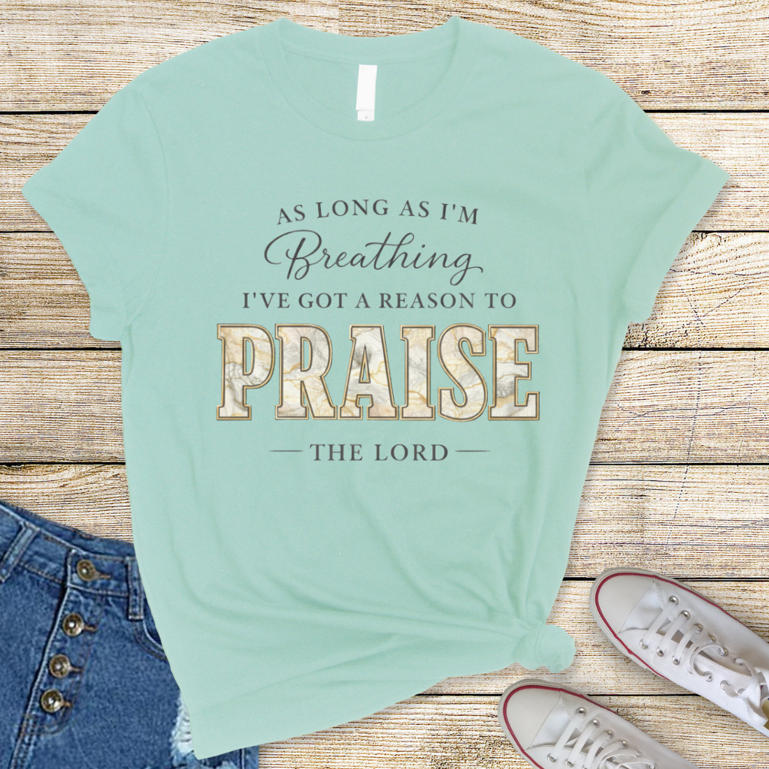 As Long As I'm Breathing Praise The Lord Camo DTF Transfer