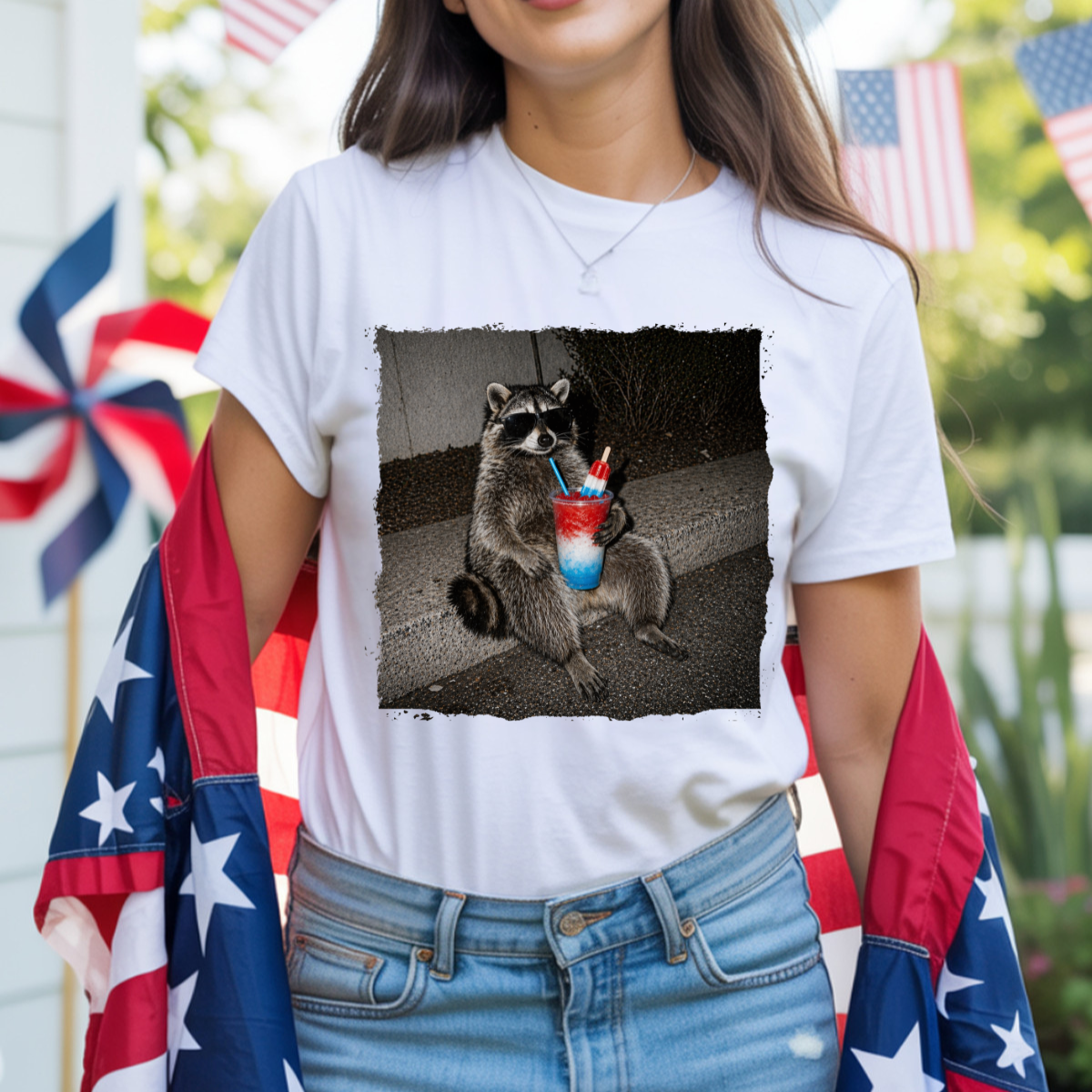 Bomb Pop Raccoon DTF Transfer