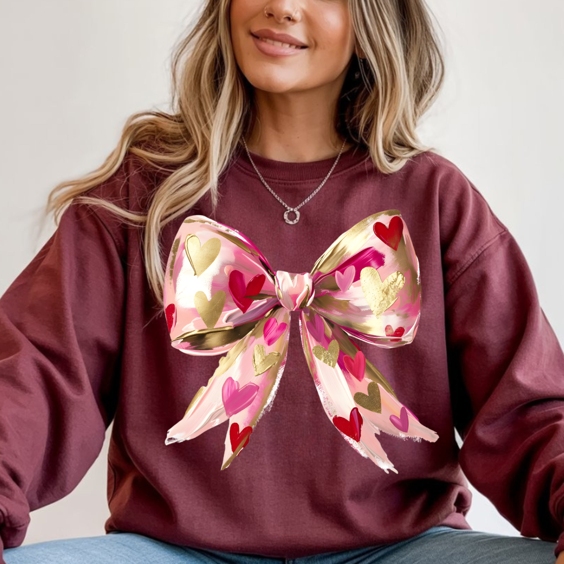 Brushstroke Valentines Day Coquette Bow DTF Transfer