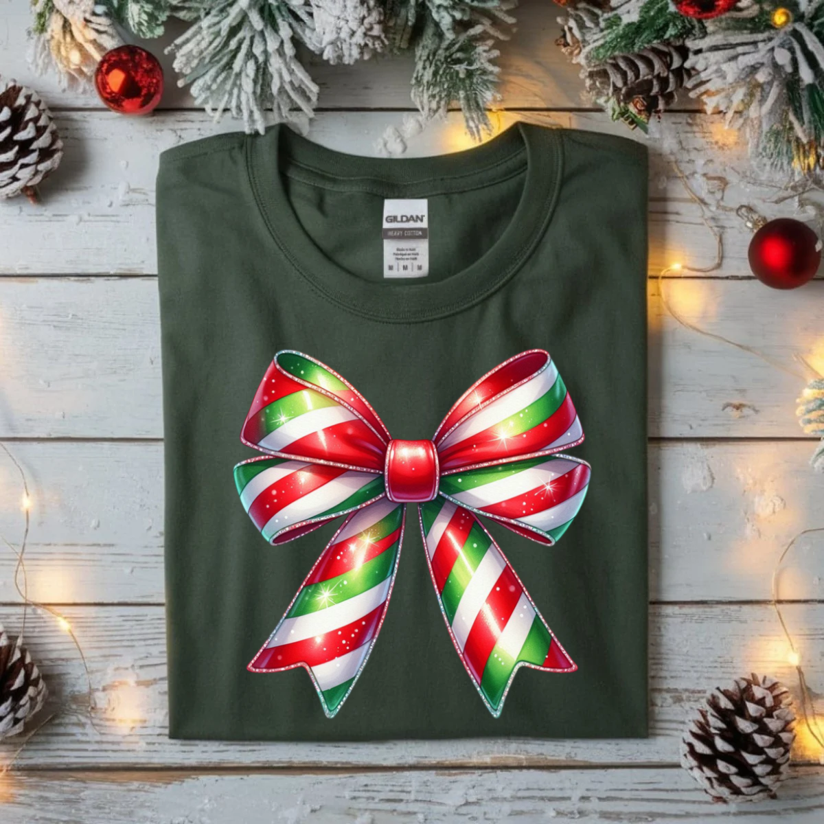 Christmas Wrapping Paper Bow DTF Transfer