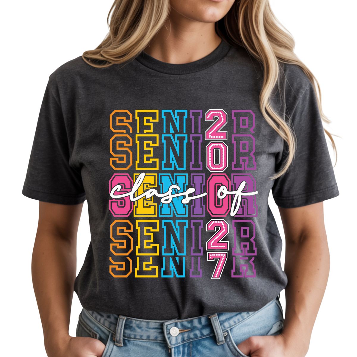 Colorful Senior Repeat Class of 2027 DTF Transfer