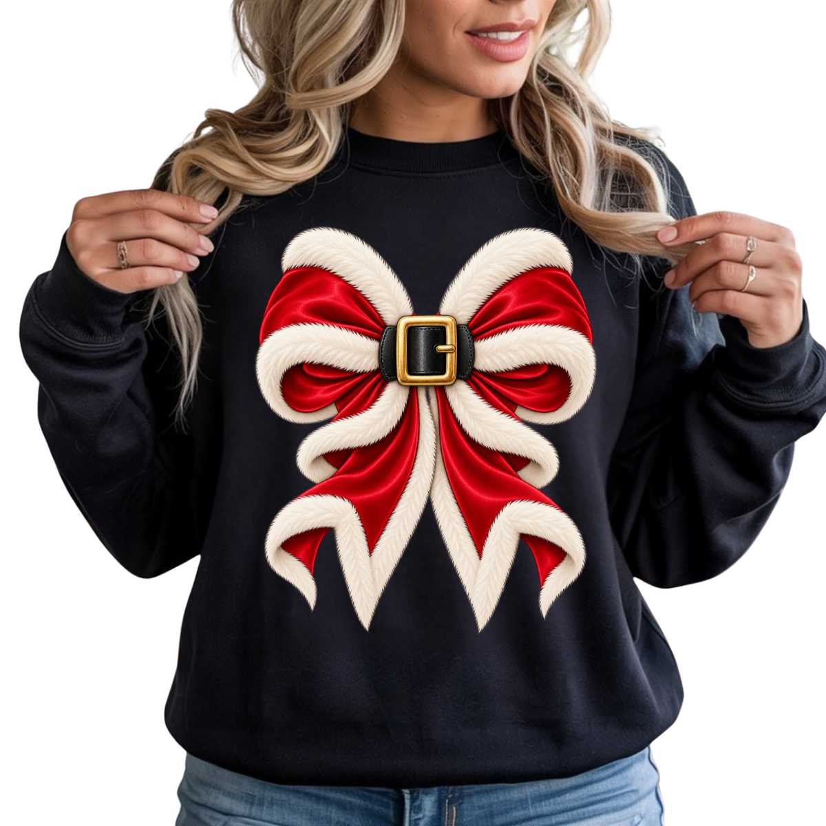 Coquette Santa Bow Christmas DTF Transfer
