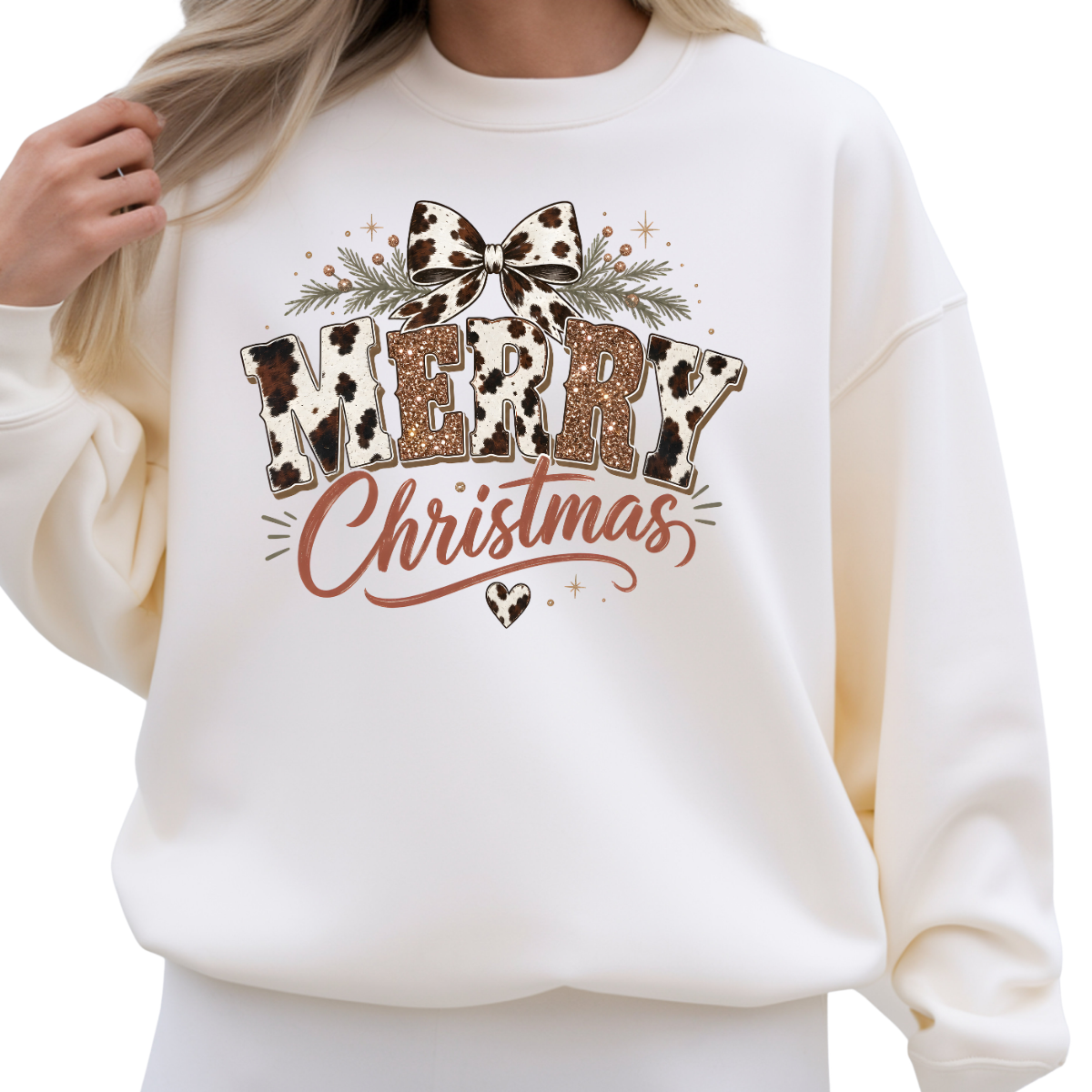 Cow Print Merry Christmas DTF Transfer