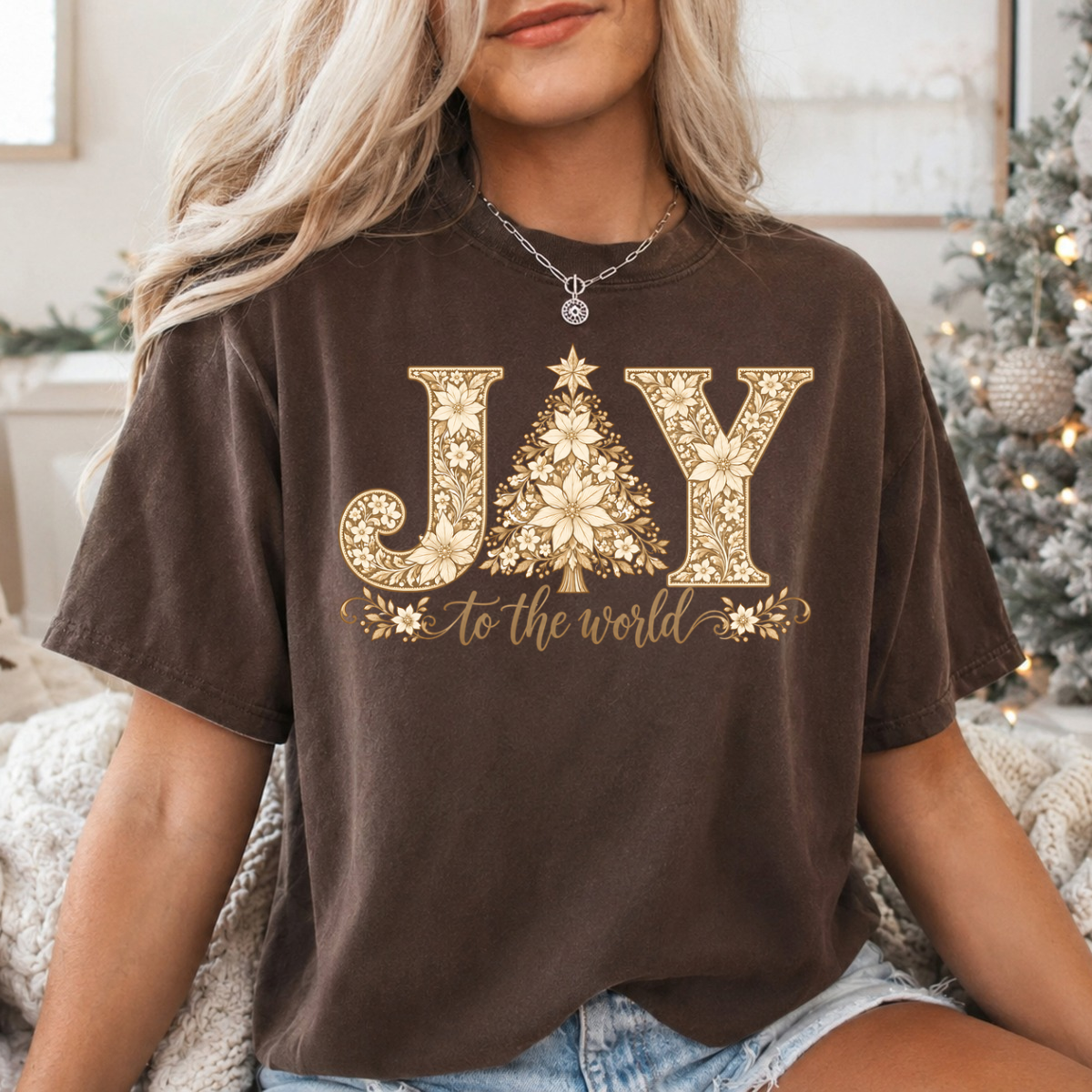 Floral Joy To The World DTF Transfer