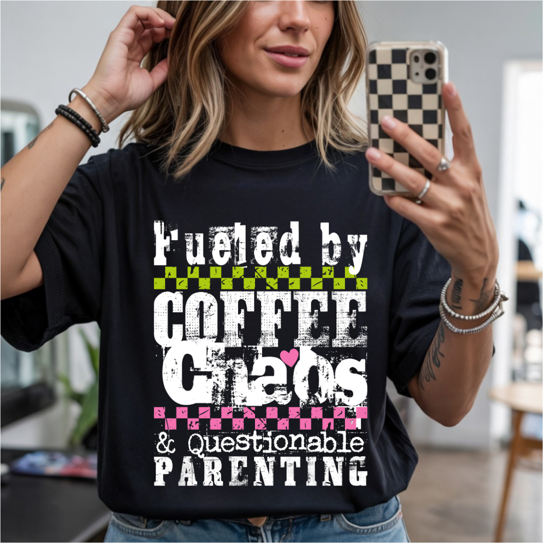 Fueled By Coffee & Chaos DTF Transfer