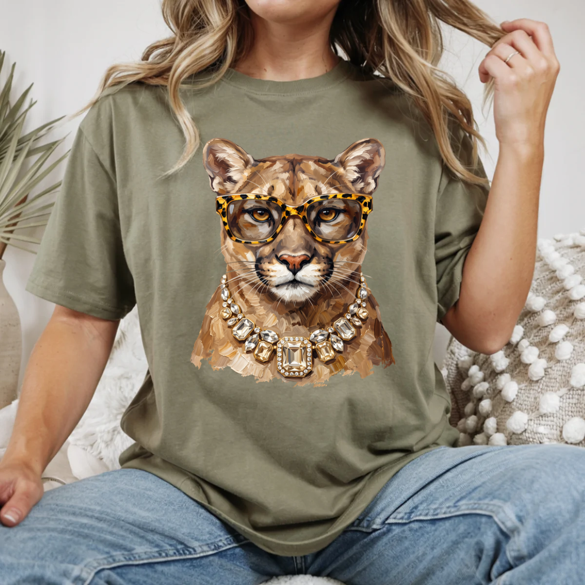 Glam Cougar DTF Transfer