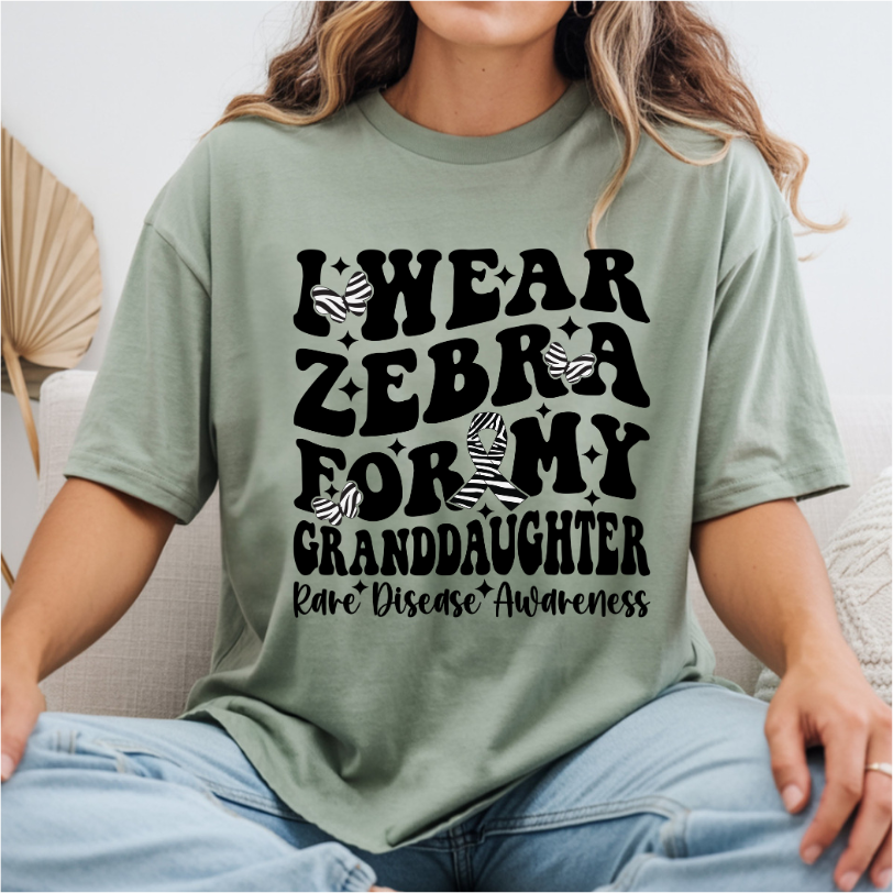 I Wear Zebra for My Granddaughter DTF Transfer