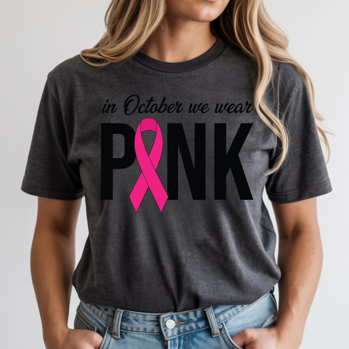 In October We Wear Pink DTF Transfer