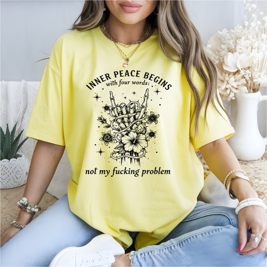 Inner Peace Skull Hand DTF Transfer