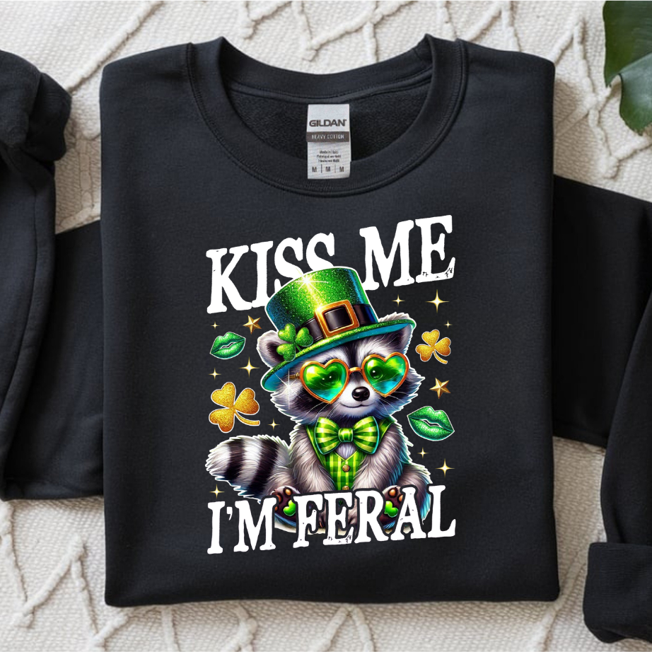 Kiss Me I'm Feral St. Patricks Day DTF Transfer