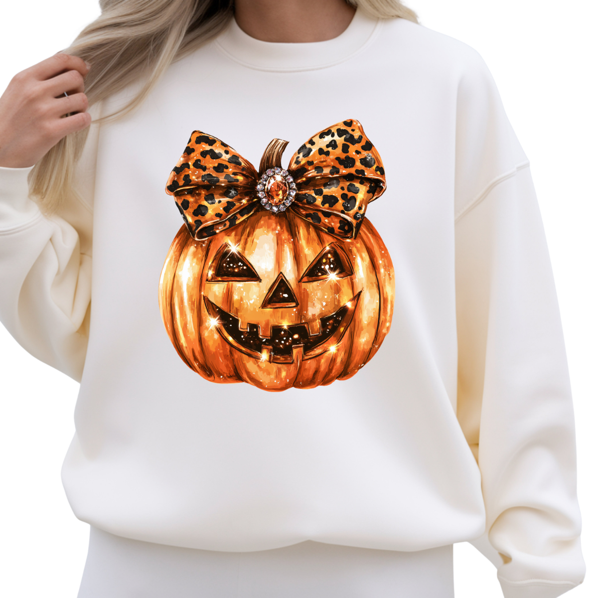 Leopard Glitter Pumpkin DTF Transfer