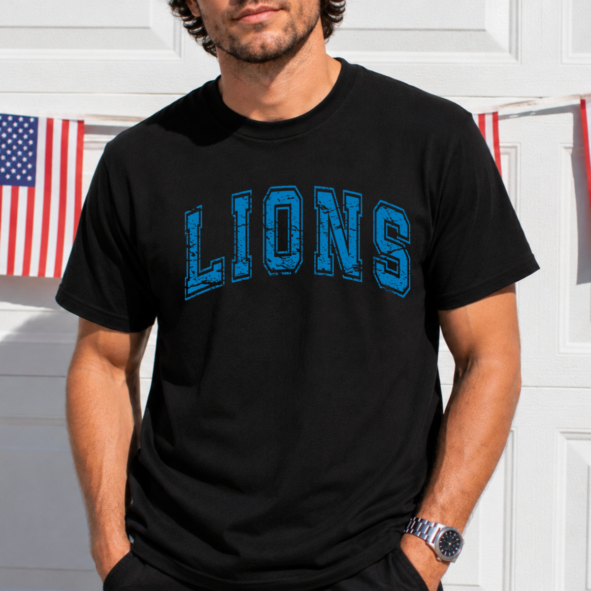 Lions Distressed DTF Transfer