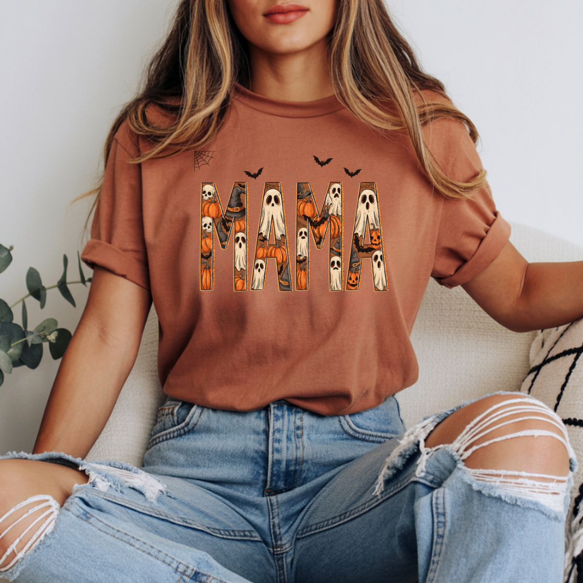 Mama Halloween Ghost Pumpkin DTF Transfer