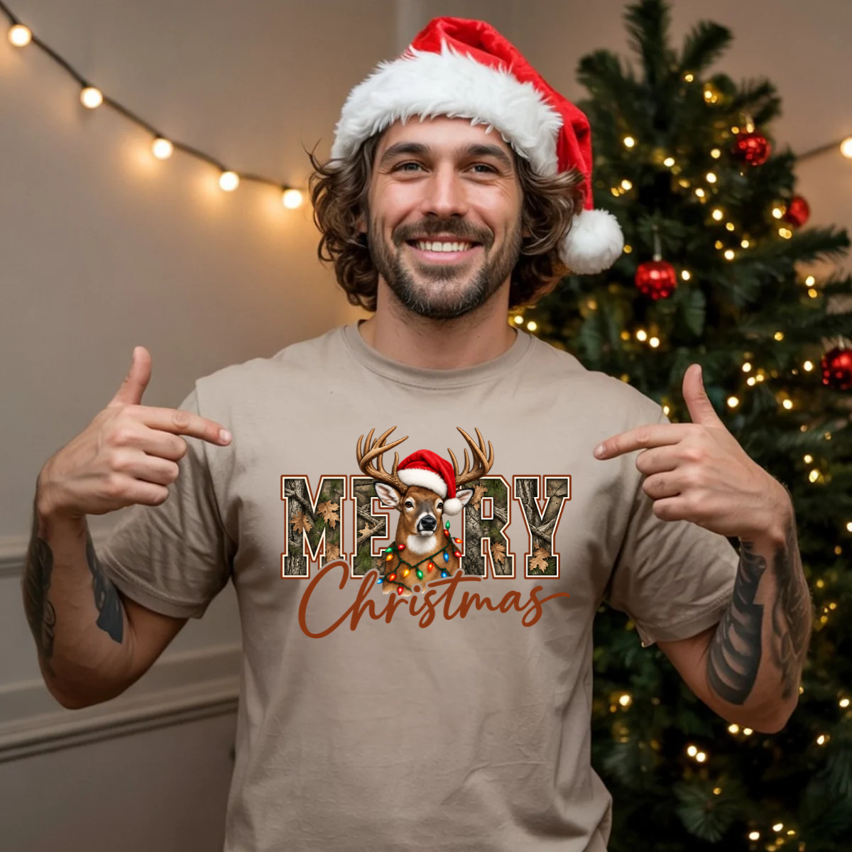 Merry Christmas Buck DTF Transfer