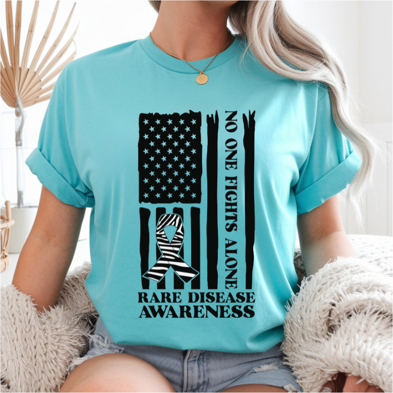 No One Fights Along Rare Disease Flag DTF Transfer