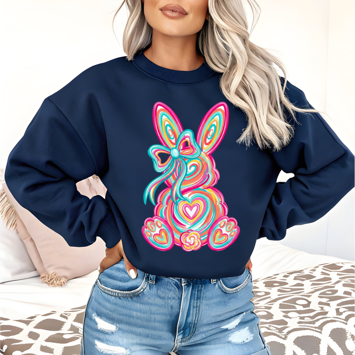 Pastel Brushtroke Easter Bunny DTF Transfer