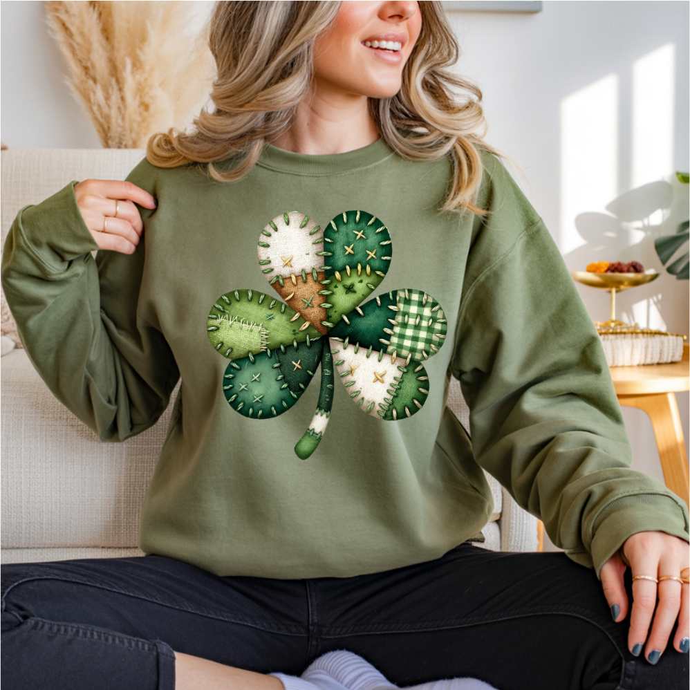 Patchwork Shamrock St Patrick Day DTF Transfer
