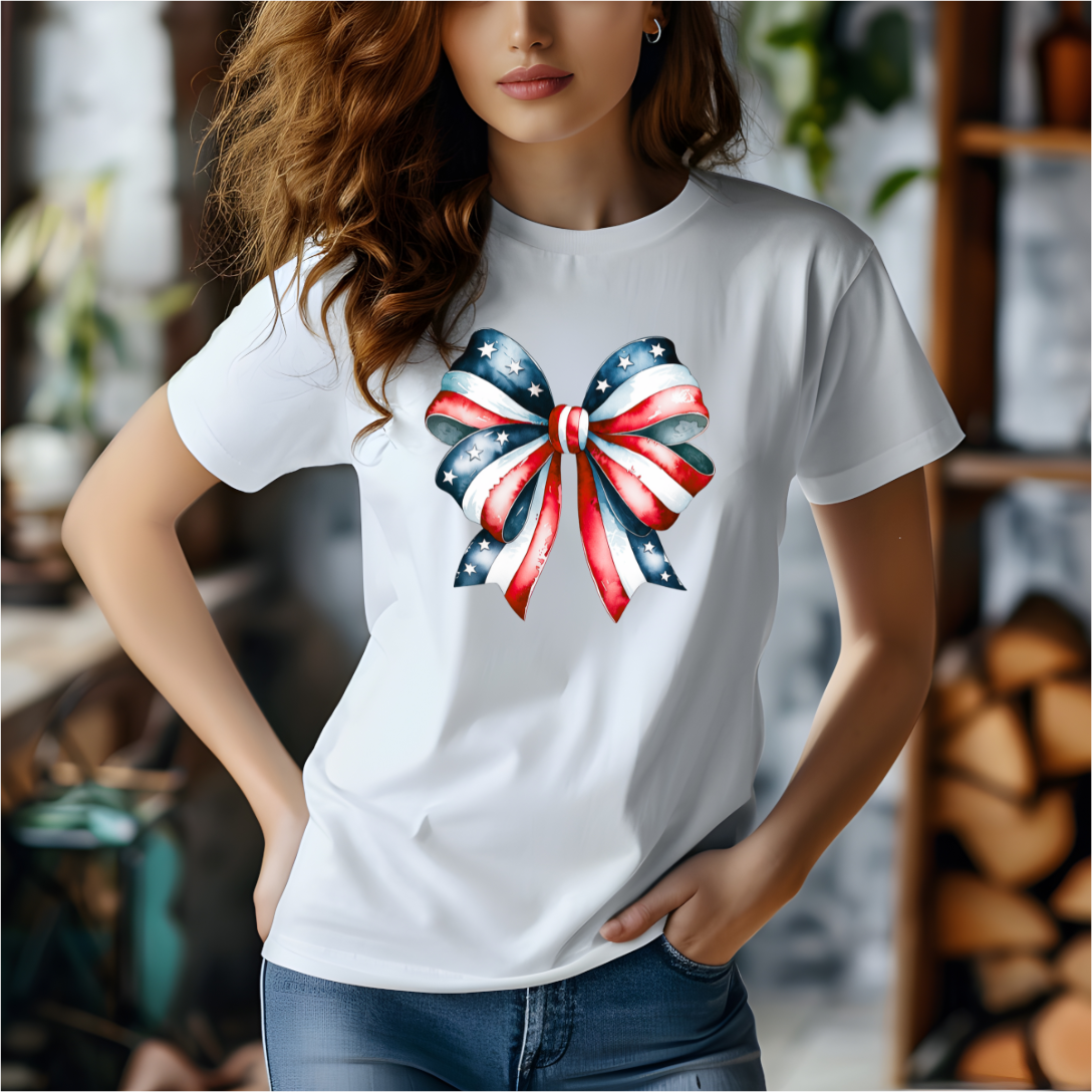 Patriotic Bow DTF Transfer