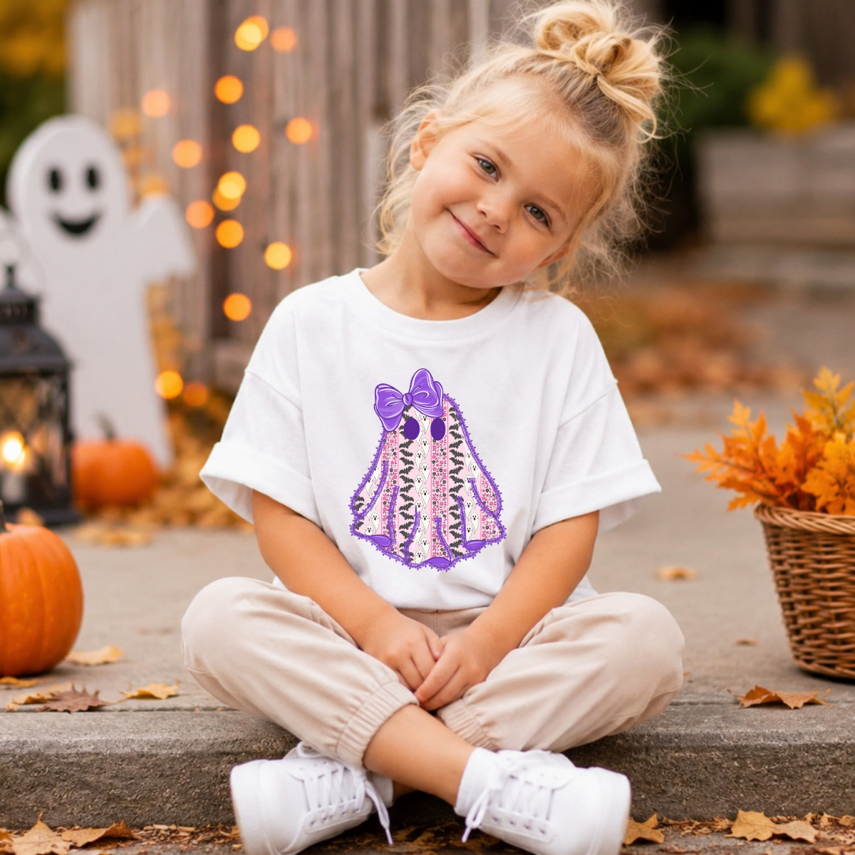 Purple Lace Ghost DTF Transfer