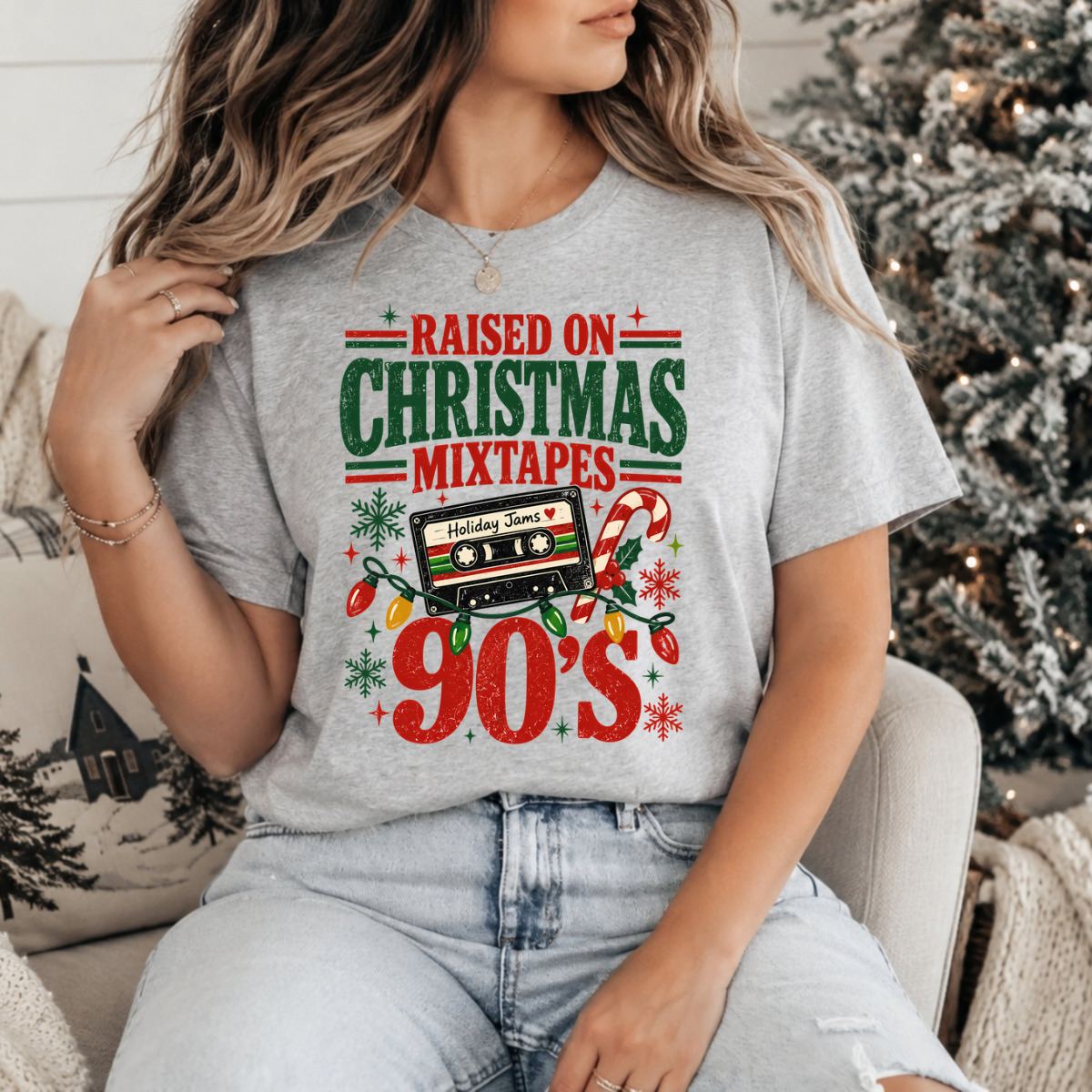 Raised On Christmas Mixed Tapes DTF Transfer