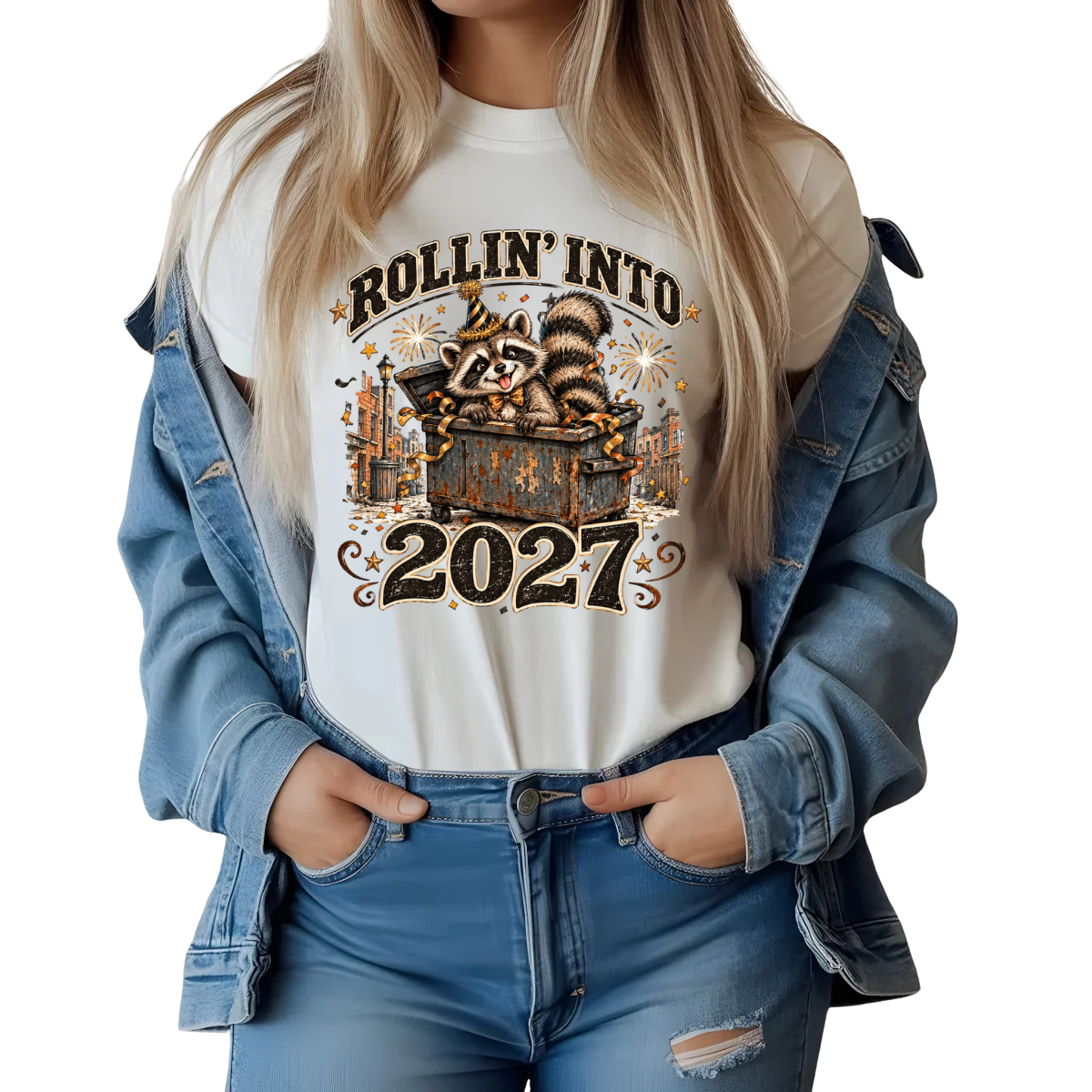 Rollin Into 2027 Raccoon DTF Transfer