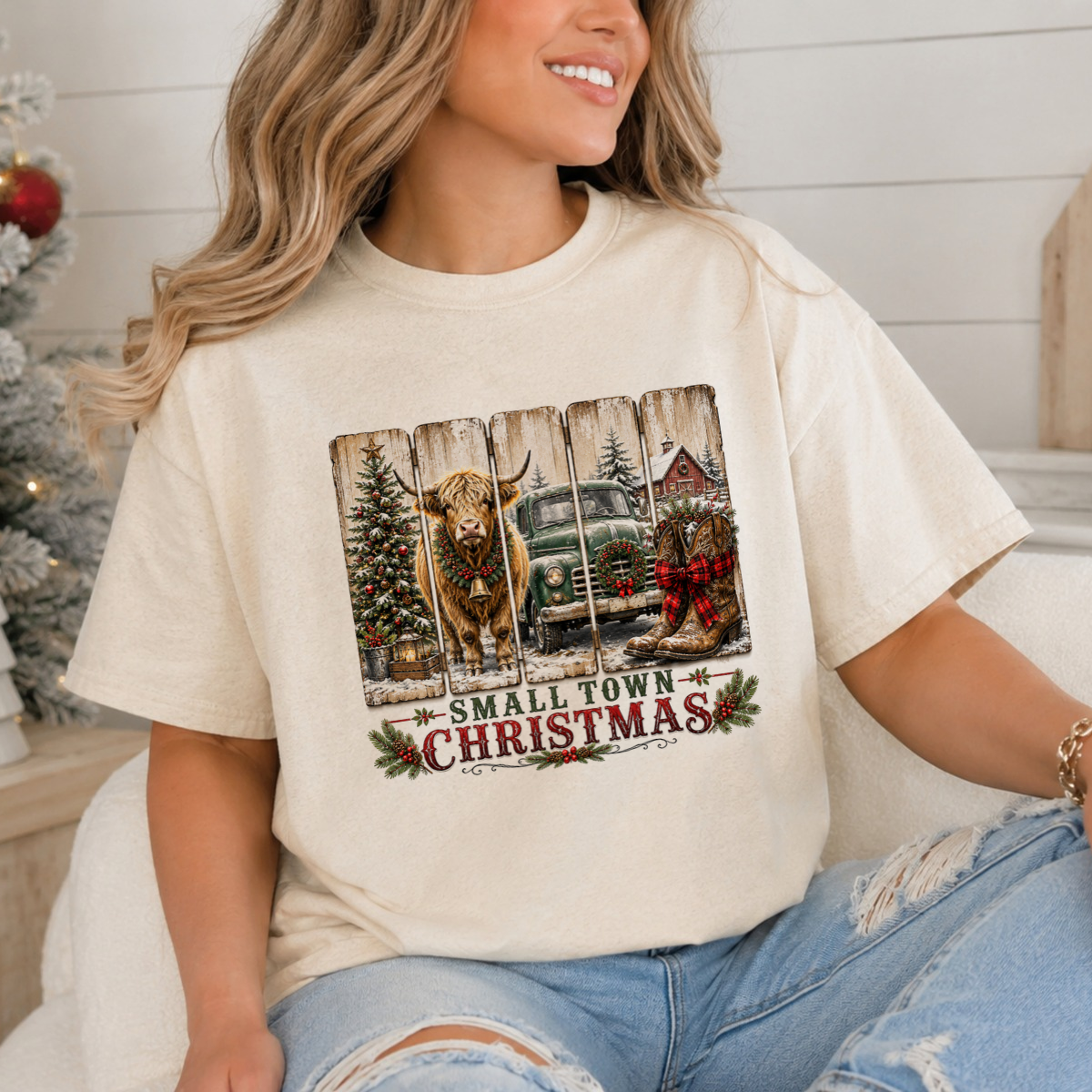 Small Town Christmas DTF Transfer