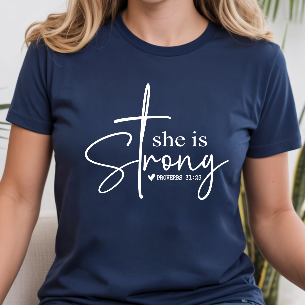She Is Strong Proverbs 31:25 DTF Transfer