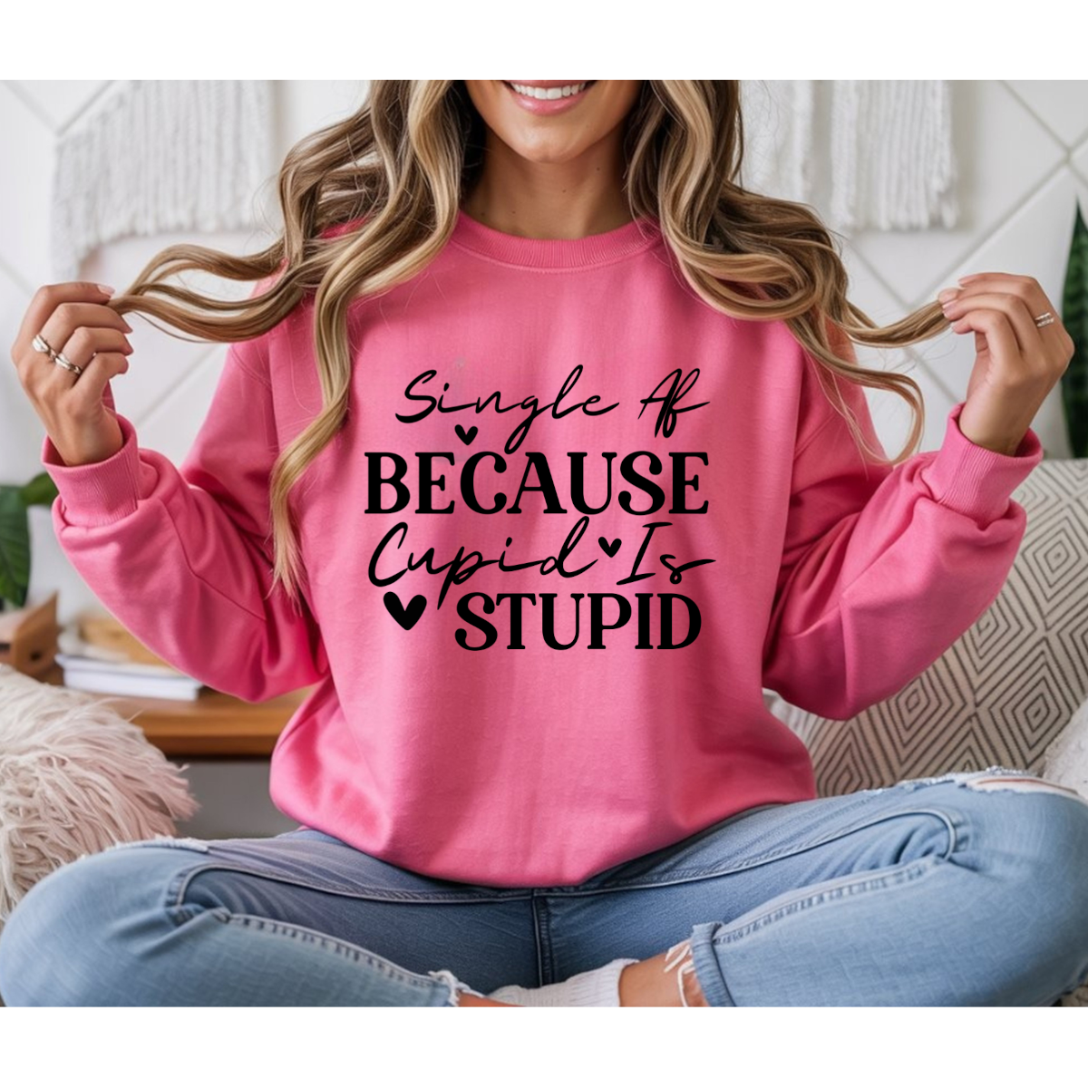 Single AF Because Cupid Is Stupid DTF Transfer