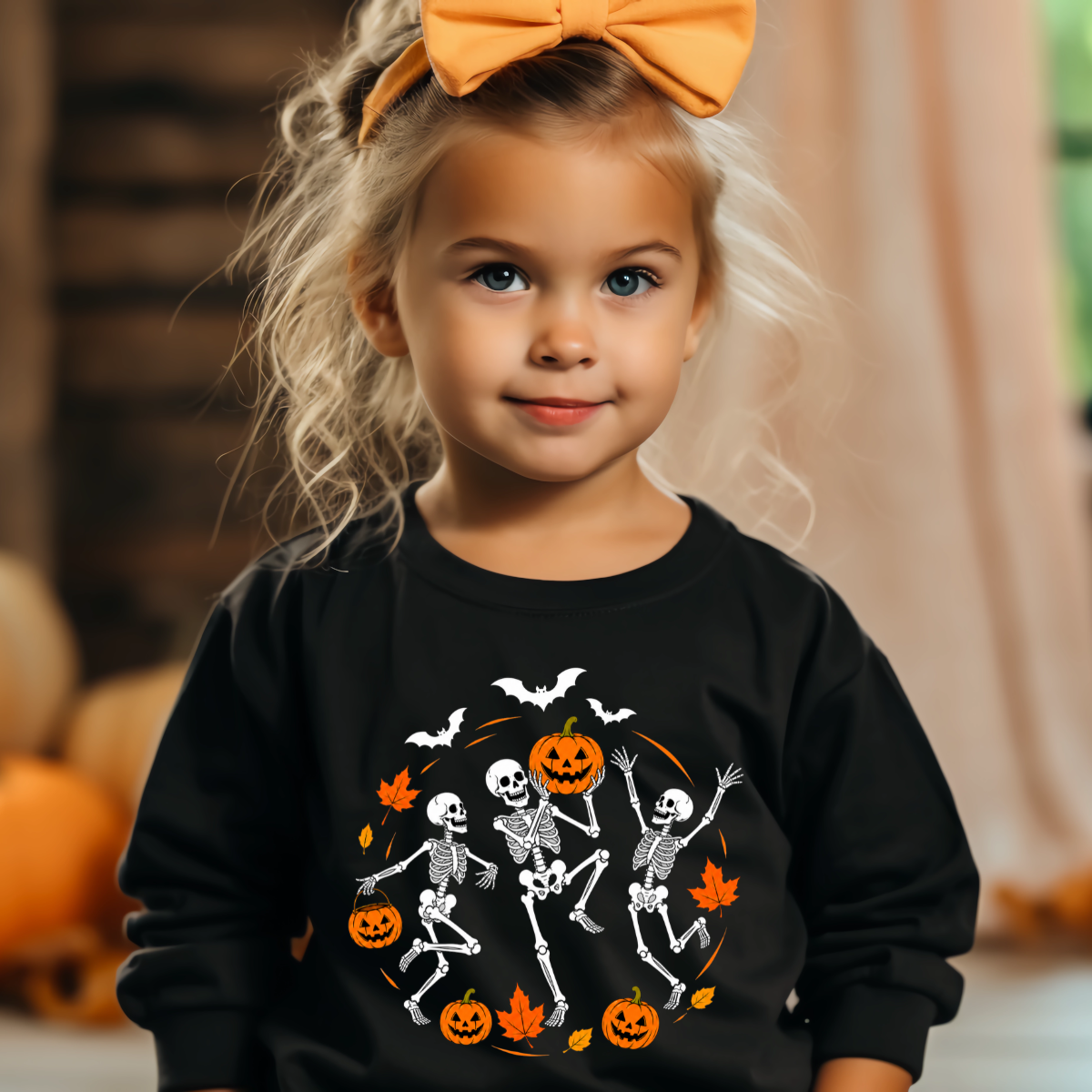 Skeleton Pumpkin Dance DTF Transfer