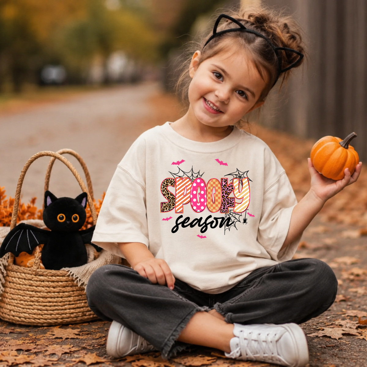 Spooky Season Pink and Brown DTF Transfer