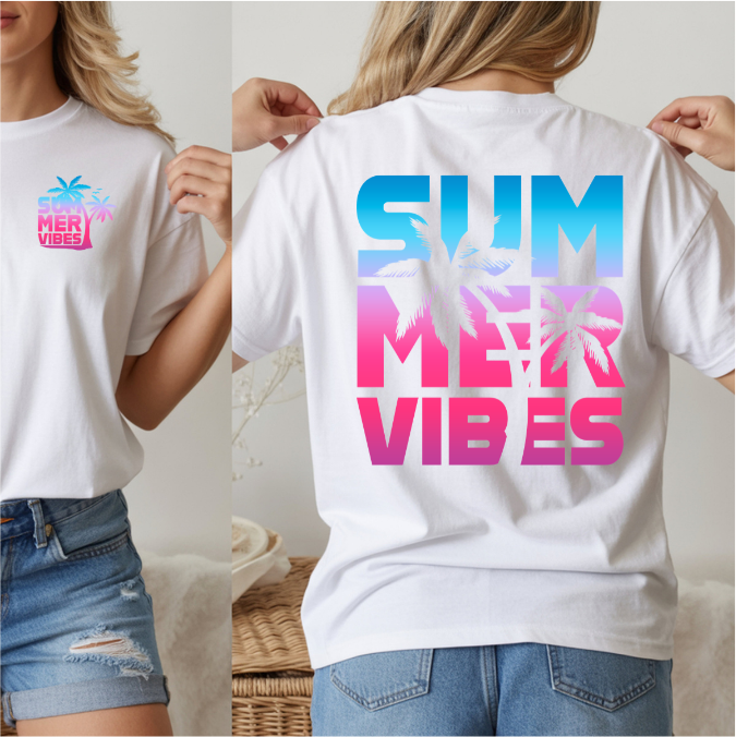 Summer Vibes Palm DTF Transfer