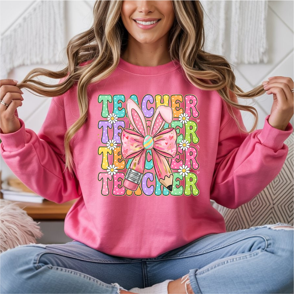 Teacher Repeat Easter DTF Transfer