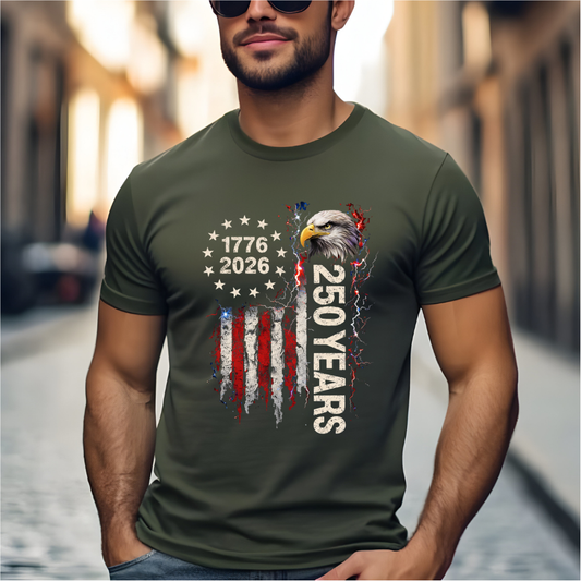 250 Years Distressed Flag Eagle DTF Transfer