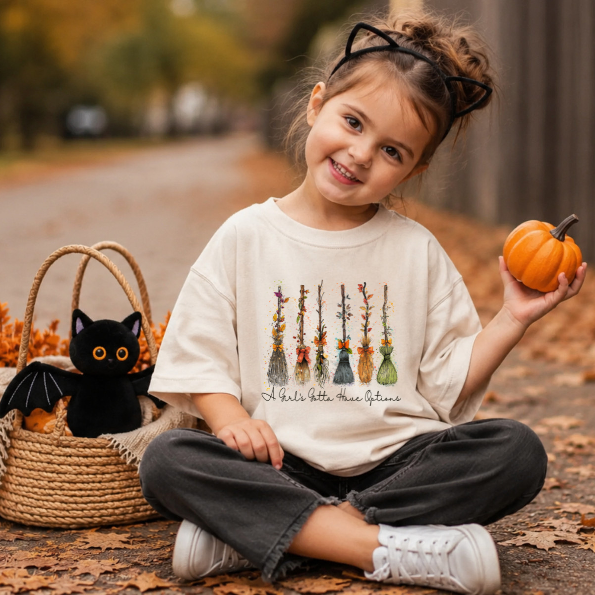 A Girl's Gotta Have Options Brooms Fall Colors DTF Transfer