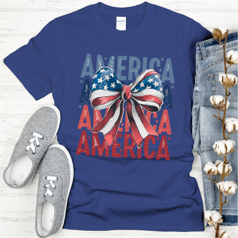 America Coquette Bow DTF Transfer