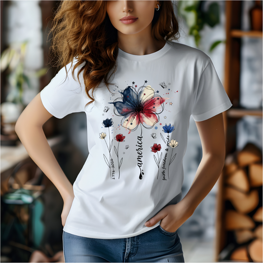 America Flower DTF Transfer