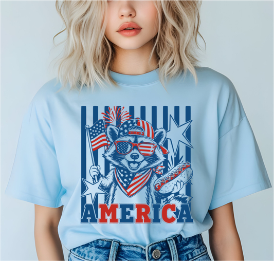 America Racoon DTF Transfer