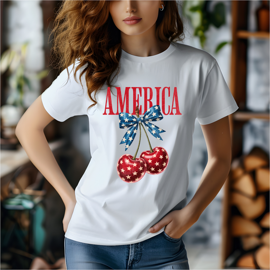 America Star Cherries DTF Transfer