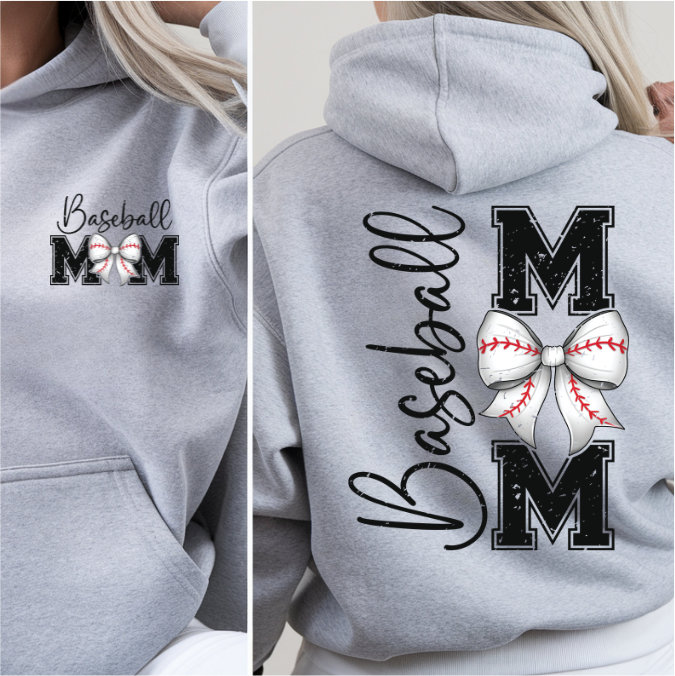 Baseball Mom Bow DTF Transfer