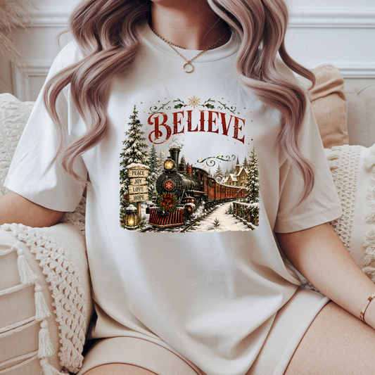 Believe North Pole Train DTF Transfer