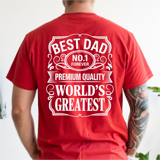 Best Dad No 1 Forever DTF Transfer