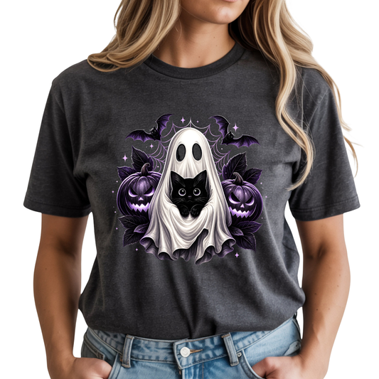 Black Kitten Ghost DTF Transfer