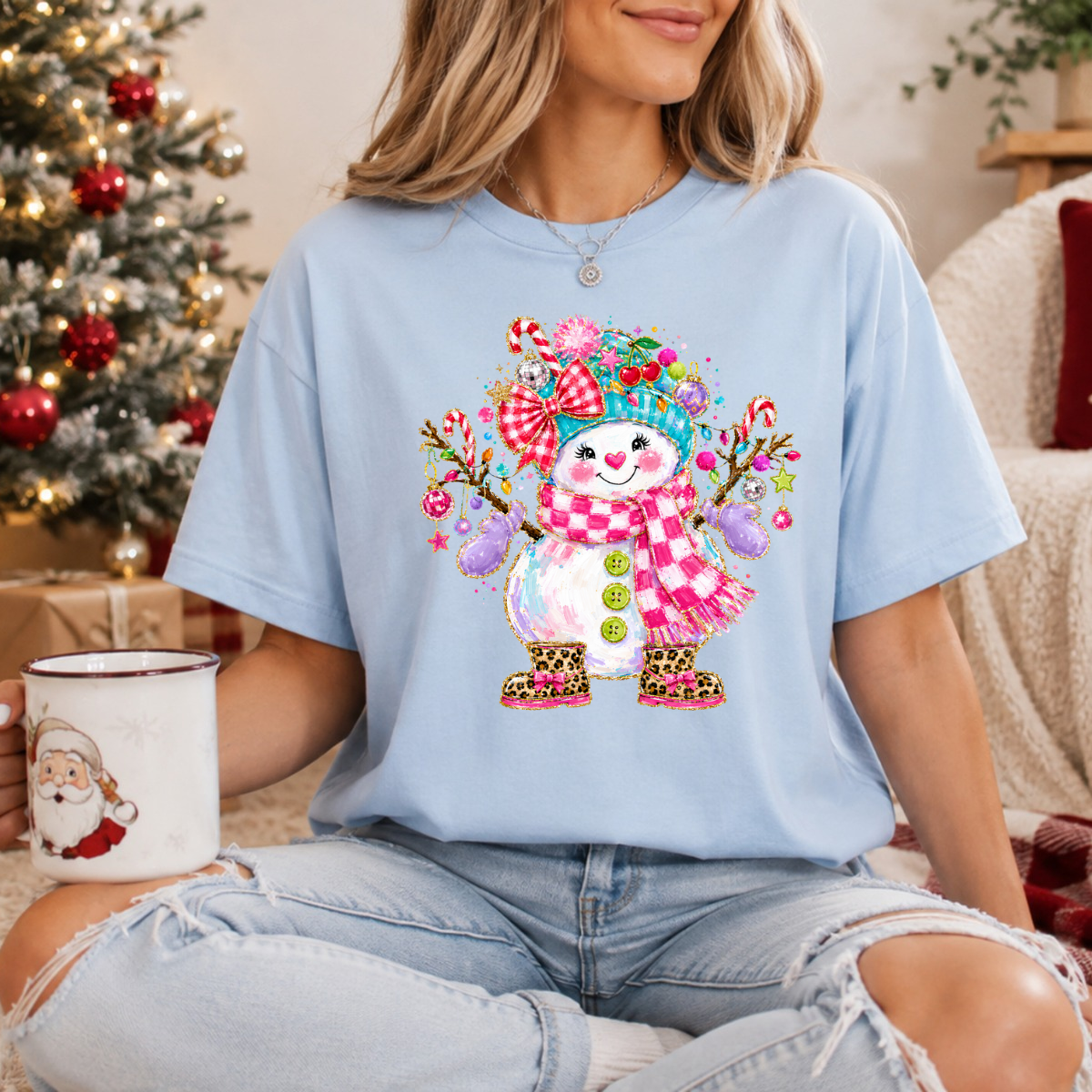 Bright Snowman DTF Transfer