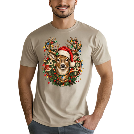 Camo Christmas Deer DTF Transfer