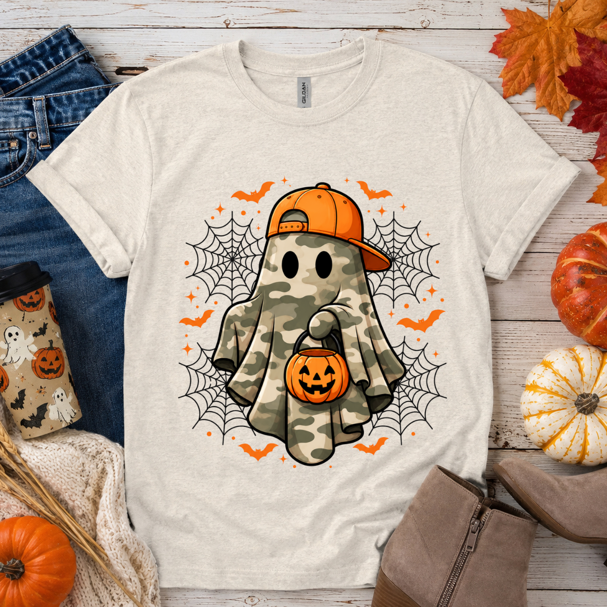 Camo Halloween Ghost DTF Transfer