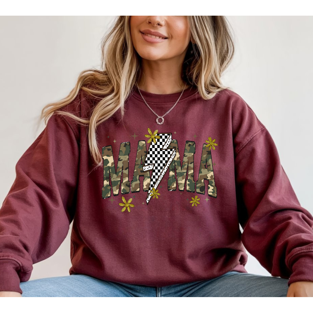 Camo Lightning Mama DTF Transfer
